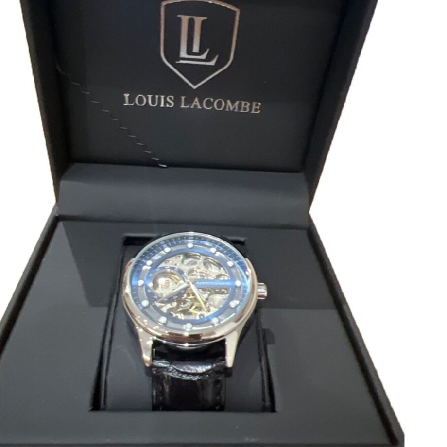 Louis Lacombe Skeleton Dial Glass Exhibition Back Case Automatic Watch